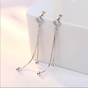 925 sterling silver drop earrings with CZ